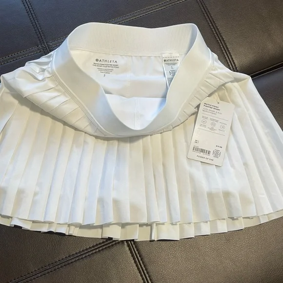 Athleta White Pleated Skirt (Skort) - Picture 3 of 3